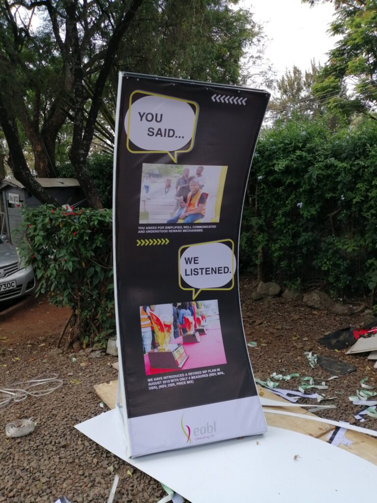 Custom Fabricated Curved Standee