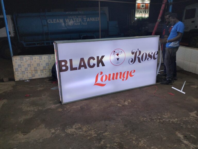 Slim profile illuminated lightbox banner for modern interiors Kenya