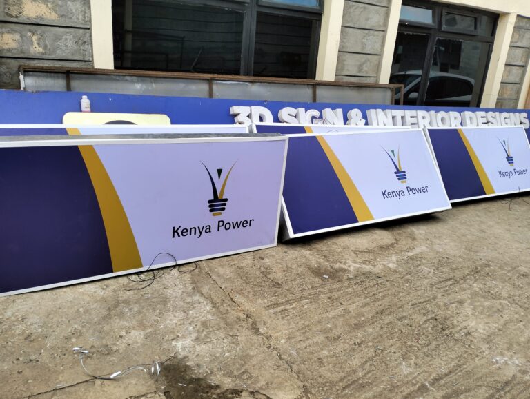 Custom frameless lightbox signage with LED lighting Kenya