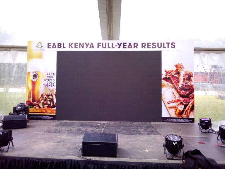 Event stage setup Nairobi, design and branding
