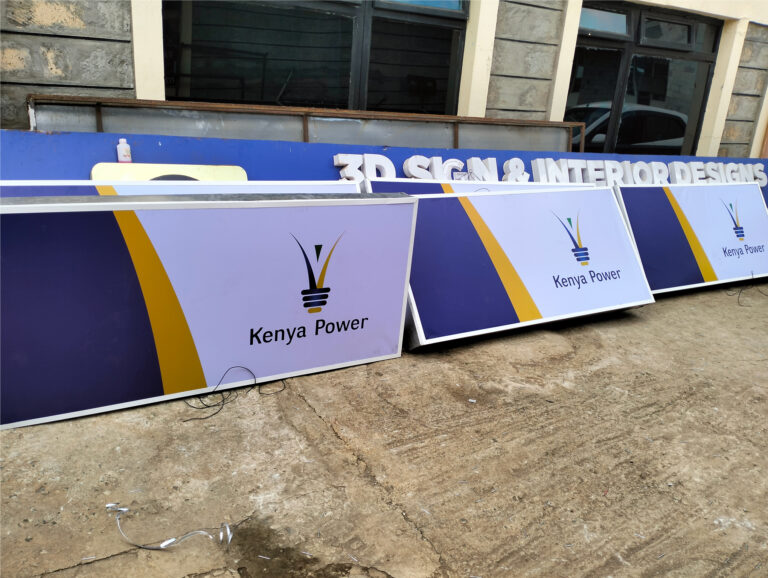Custom printed lightbox banner for showroom display in Kenya