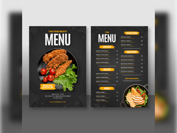 Hotel menu Graphic design Kenya