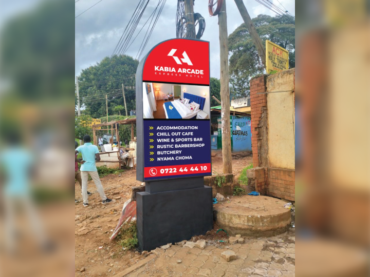 Hotel road signage fabricated and installed by road sign suppliers in Nairobi Kenya