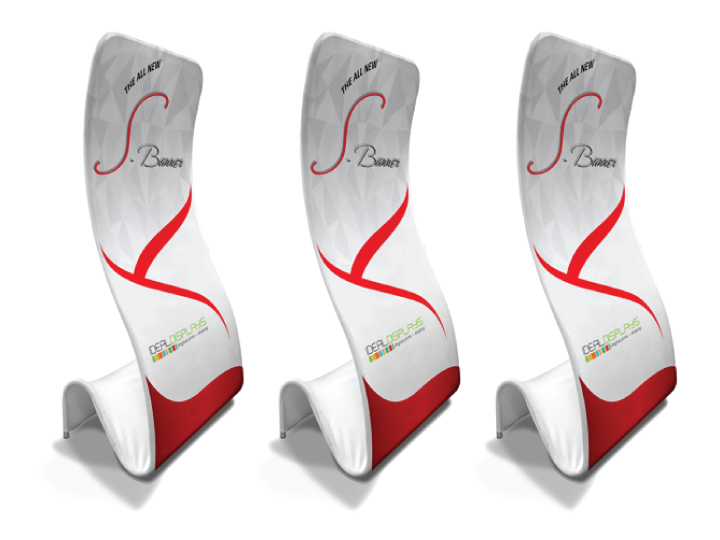 Portable S banner display stand used for marketing and event promotions in Nairobi Kenya.