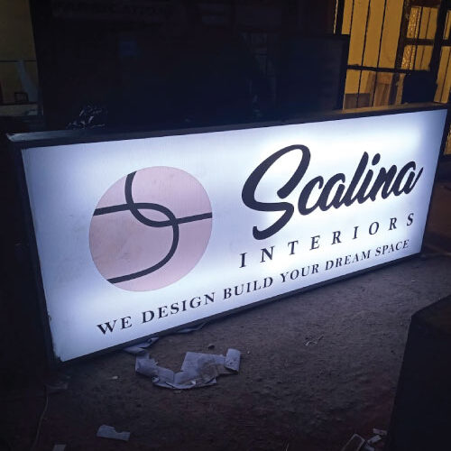 Illuminated lightbox signage installed at a shopping mall in Nairobi Kenya