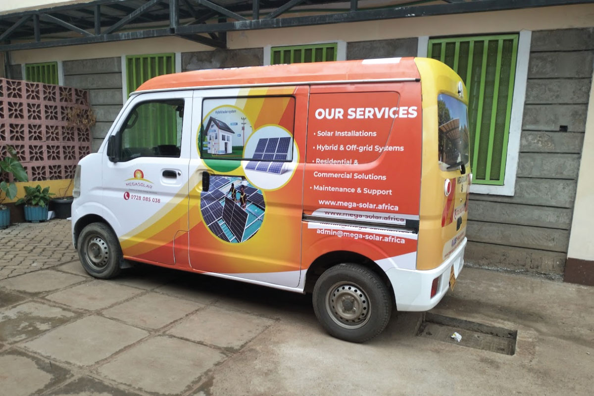 Branded small delivery van with Assure Solution Ltd for marketing in Nairobi Kenya