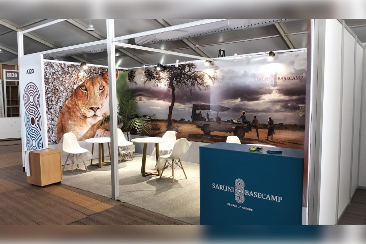Trade show booth builders Kenya – Saruni Basecamp stand by Assure Solutions Ltd