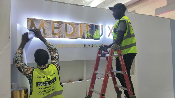 Mediluxe event stand setup Sarit Expo Center Nairobi