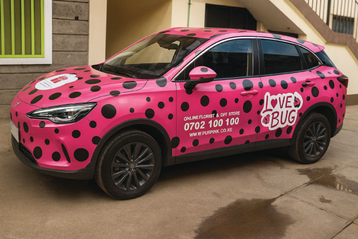 Vehicle branding project in Nairobi by Branding Kenya experts at Ridgeways Kiambu Rd.
