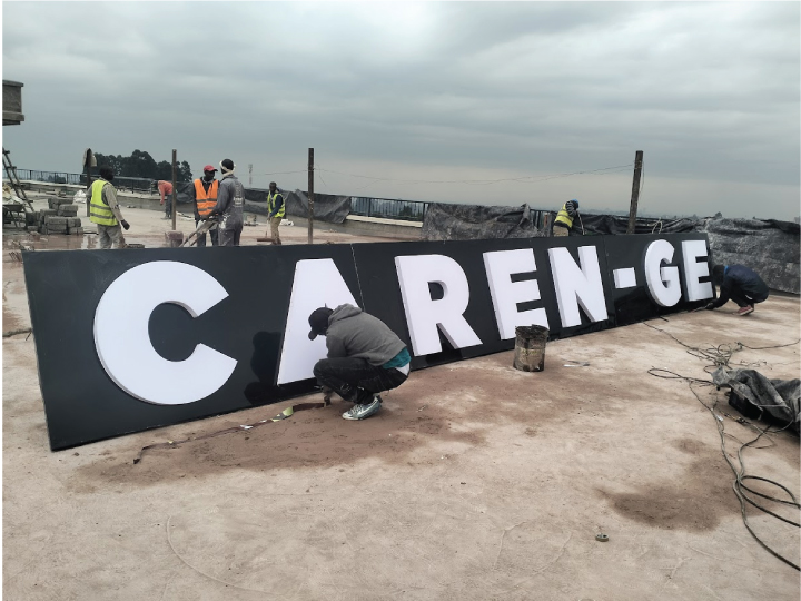 LED illuminated 3D signage installation in Nairobi Kenya