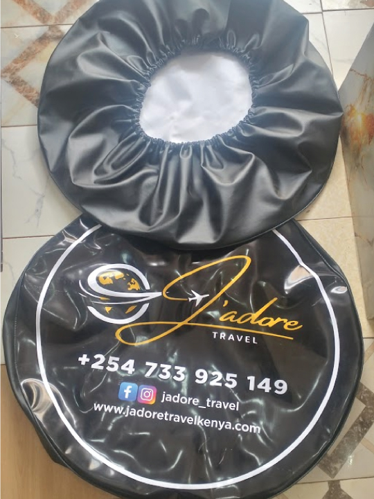 Custom wheel covers for safari cruisers in Kenya.