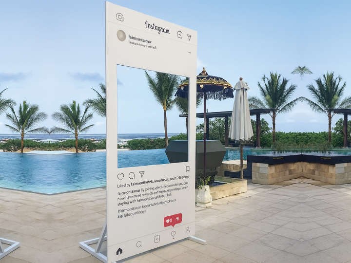 Custom Instagram photo frame prop for events in Nairobi, Kenya, ideal for branding and photo activations.
