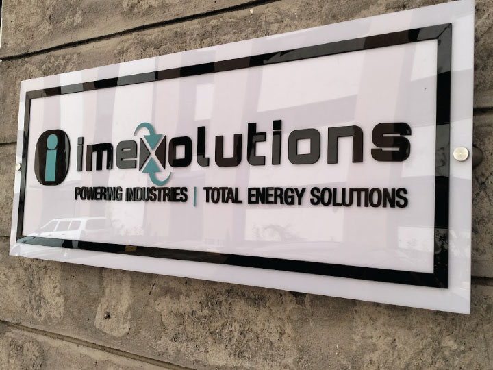 Custom 2D reception signs made using PVC, acrylic and vinyl for office branding in Kenya. Designed and installed by experienced 2D sign makers in Nairobi.