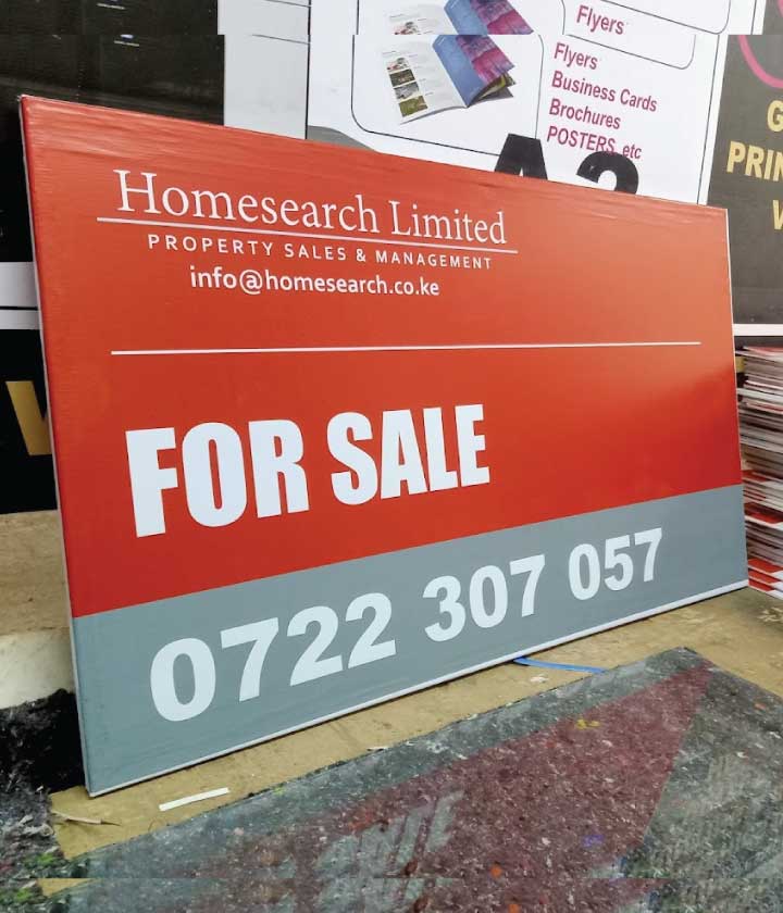 Framed banner Sign Fabricated in nairobi Kenya