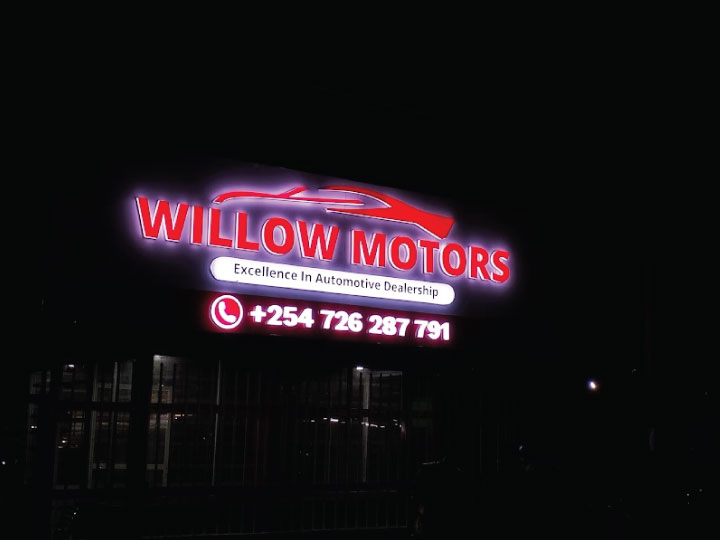 LED lit 3D sign in Nairobi Kenya, lit at night