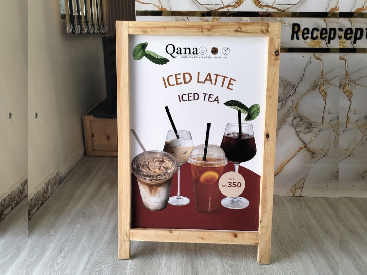 Branded menu board fabrication and finishing for outdoor use in Nairobi Kenya