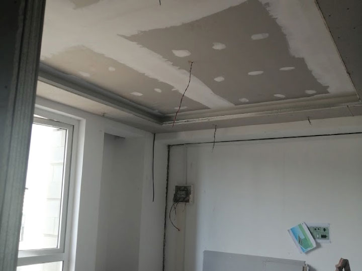 Gypsum board partitions installed during office fit-out and interior fabrication in Nairobi Kenya.