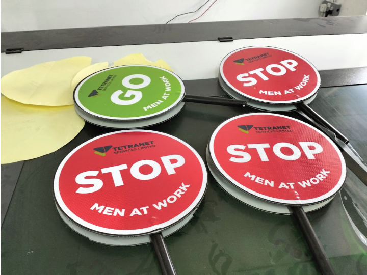 Directional sign board fabrication using durable materials and reflective printing for Nairobi Kenya