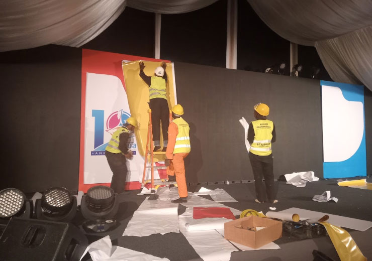 Event stage branding installation crew in Nairobi Kenya