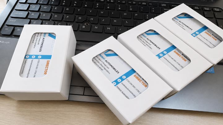 Business cards printing Nairobi Kenya packed in white boxes ready for delivery