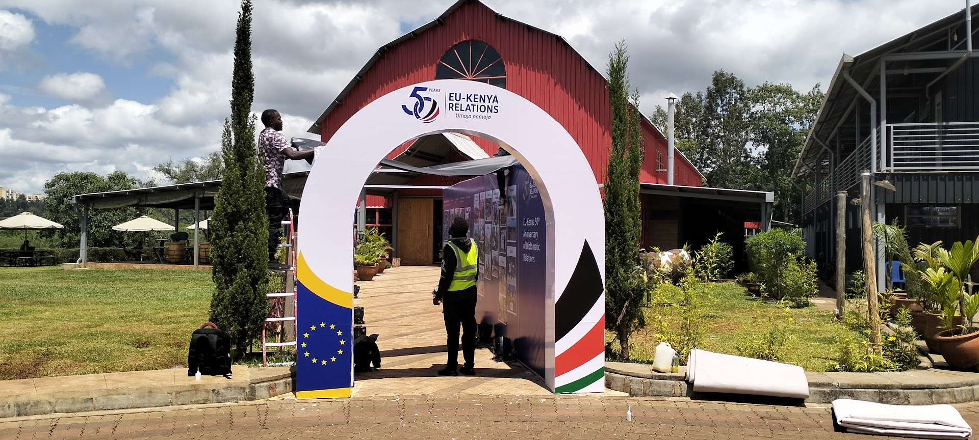 event entrance arch branding process in nairobi kenya
