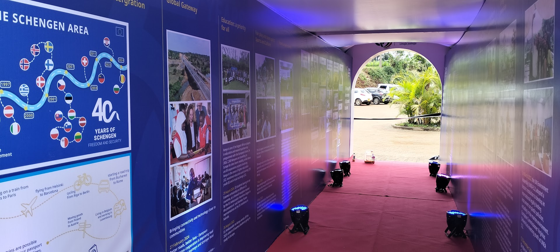 lit event entrance arch in nairobi kenya